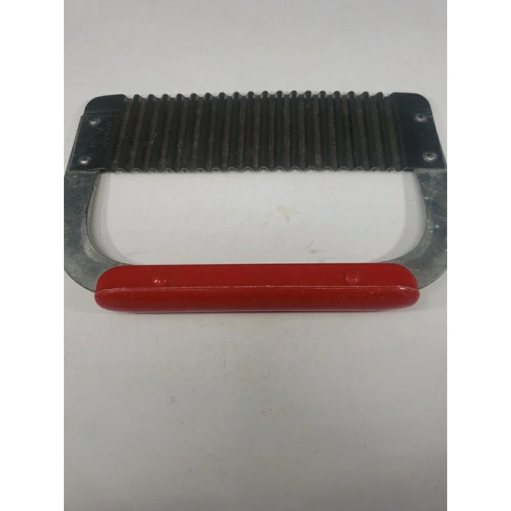 Vintage Huot Serrater Meat Tenderizer Red Plastic Handle Stainless Steel USA MCM